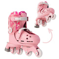 Yvolution Learner Twista Skates – 2-in-1 Adjustable Kids Roller Skates for Ages 2+ – Converts from Tri-Wheel to Inline Skates – No Tools Needed – US Size 7-11, Pink