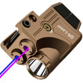 3 in 1 Purple Blue Laser Light Combo, 800 Lumens Tactical Flashlight Laser Sight, Built-in USB Rechargeable Battery, Adjustable Compact Tactical LED Light Laser Beams for Handguns with a Rail
