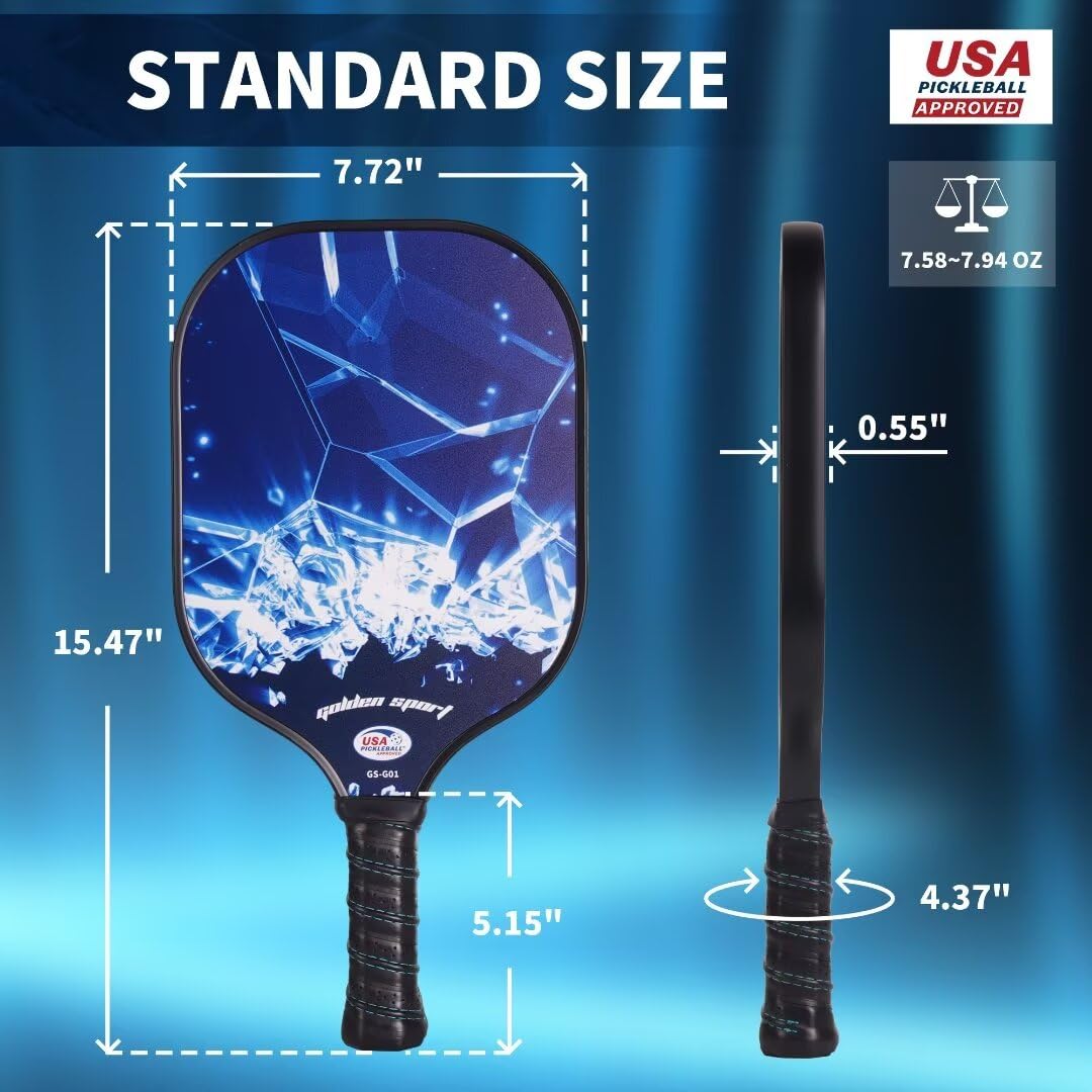 Pickleball paddles, USAPA Approved, Fiberglass Surface, Pickleball Set set of 2, racket, pickle racket, Outdoor Pickleball Set, Outdoor Pickleball Games, Carry Bag Pickleball Gifts for Beginners