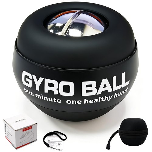 EXBEPE All-Metal Torque Gyro Ball,Weighted Power Hand Wrist Forearm Trainer and Strengthener for Exercise Joint and Muscle with Ball Bag