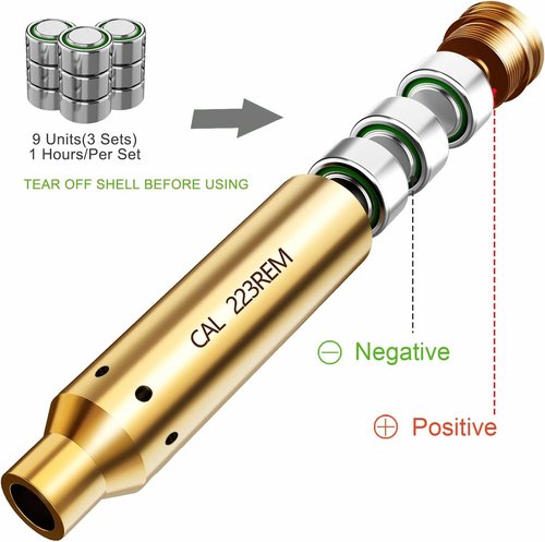 Marmot Green&Red Laser Bore Sight 5.56mm 223 Green Laser Boresighter Red Laser Boresighter with 9 Batteries