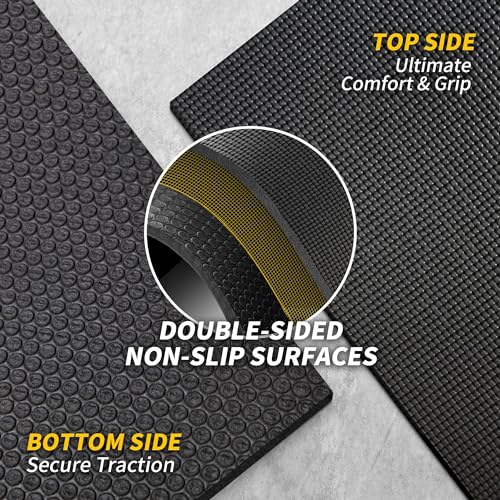 CAMBIVO Extra Long Wide Yoga Mat 72x48 Inches Thick PVC Non-Slip Workout Mat