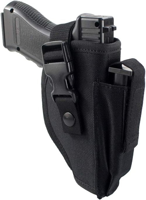 Depring Tactical Belt Holster - Universal Outside Waistband Design with Mag Pouch | Black Color