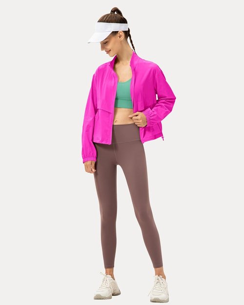 Locachy Women's Lightweight Athletic Jacket - Windproof Sun Protection for Outdoor Workouts | Stylish Zip-Up Design