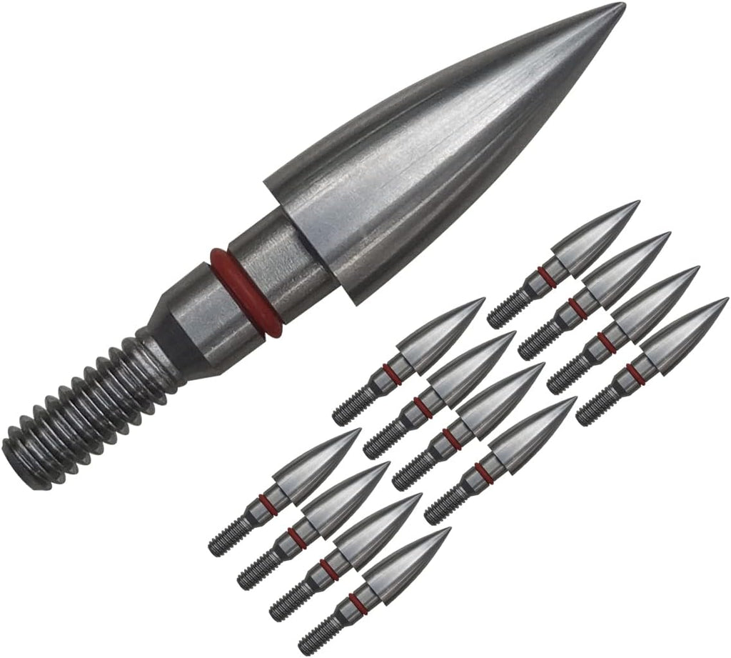 Skiennix Stainless Steel Archery Field Points - Precision Tips in Multiple Diameters & Weights (12 Pack)