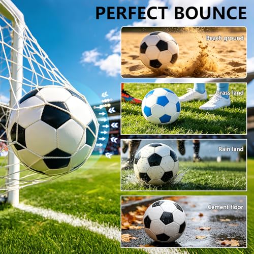 Soccer Ball Size 5 with Pump Bulk Pack - Bright Colors for Kids & Adults