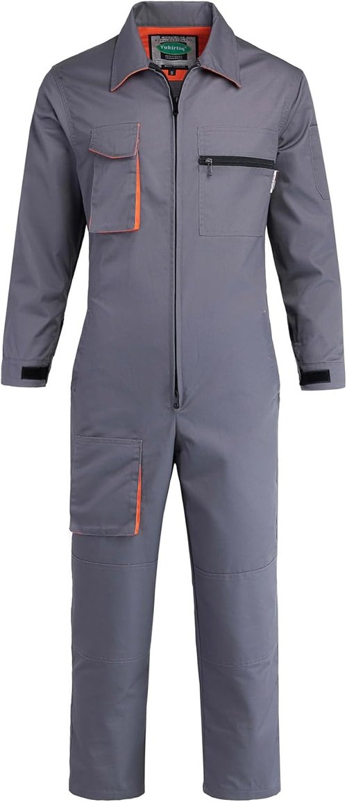 Men's Coveralls Mechanic Work Jumpsuit Multi Pockets Overalls Long Sleeve Workwear Coverall