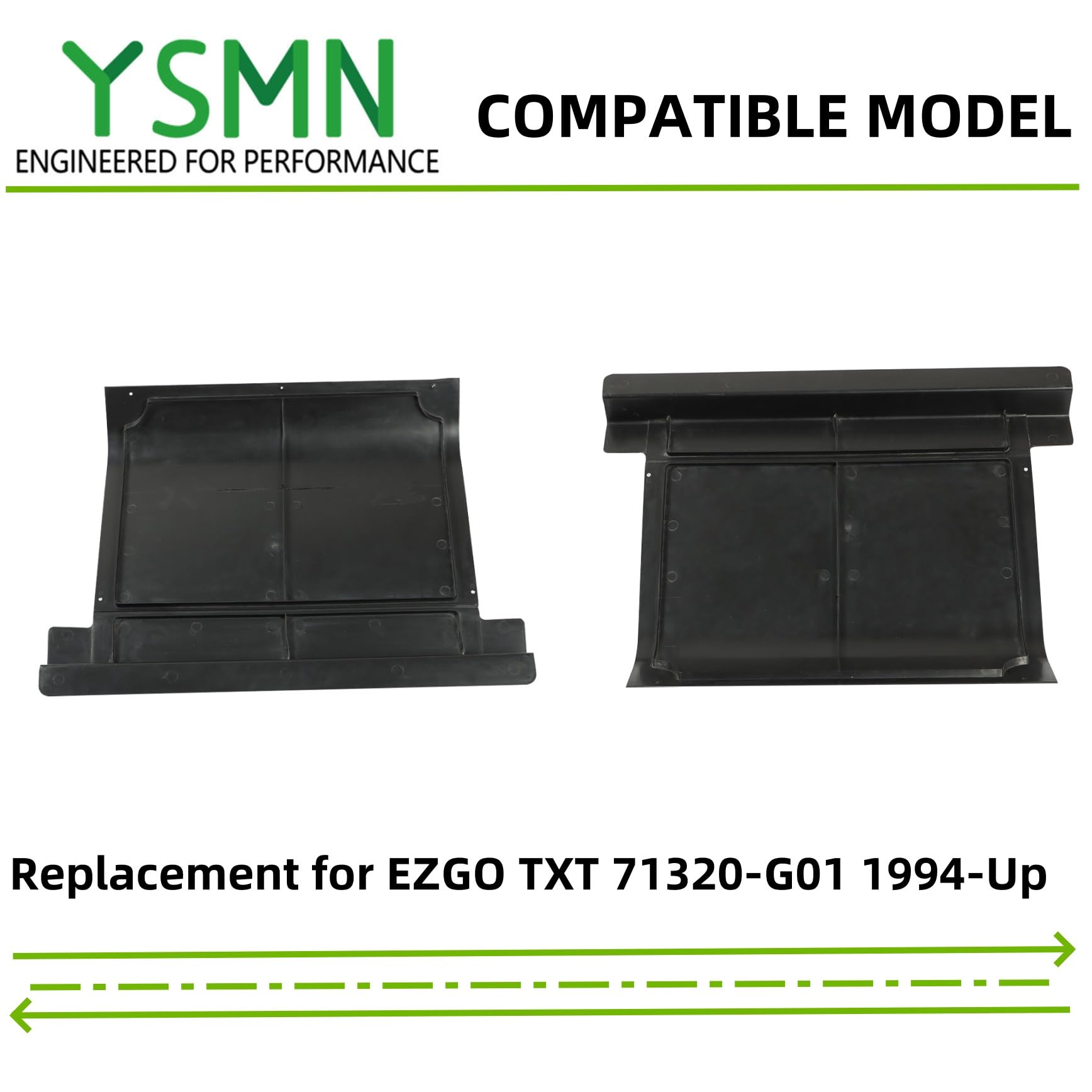 YSMN Black Plastic Golf Cart Motor Engine Cover, Golf Cart Access Panel Replacement for EZGO TXT 71320-G01 1994-Up