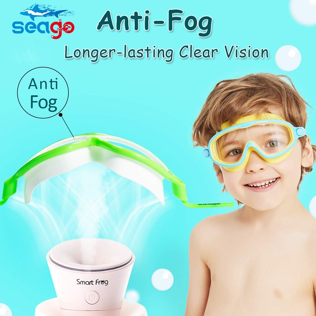 Seago Swim Goggles - 2 Pack Anti-Fog & UV Protection for Kids Aged 3-14 | Wide View Design