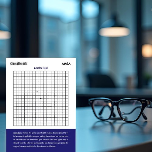 Amsler Eye Grid - Magnetic Daily Vision Screening Tool for Macular Degeneration & Glaucoma | 1 Pack