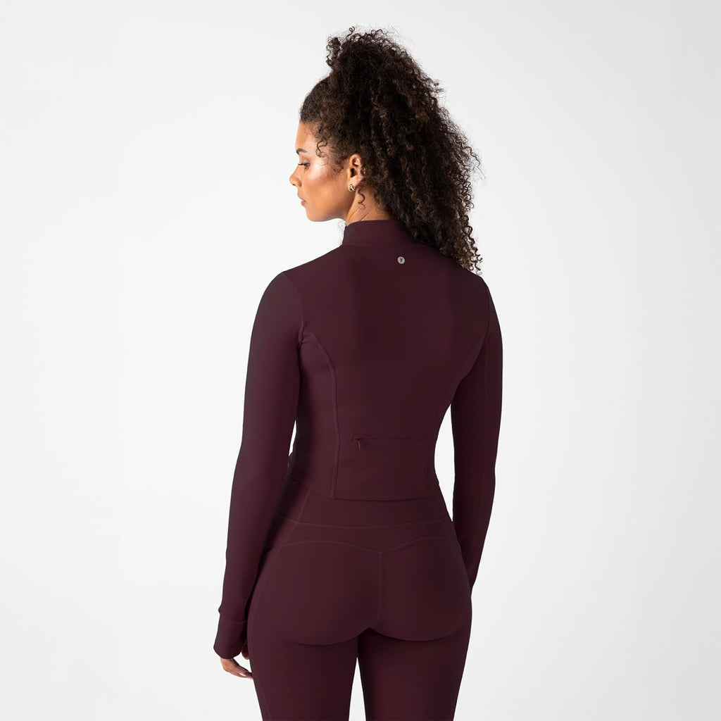YITTY Active Ultraluxe Full Zip Jacket - 4-Way Stretch Athleisure with Thumbholes | Women's Size Options