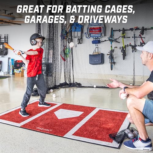 6x4 ft Baseball & Softball Hitting Mat for Batting Practice - Dual-Sided Training Aid