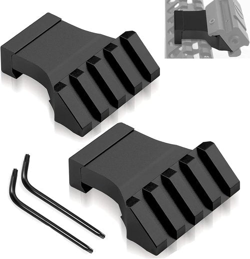 Bontok Picatinny Offset Rail Mount - 45 Degree Low Profile Aluminum Mount for Flashlight & Laser Sights