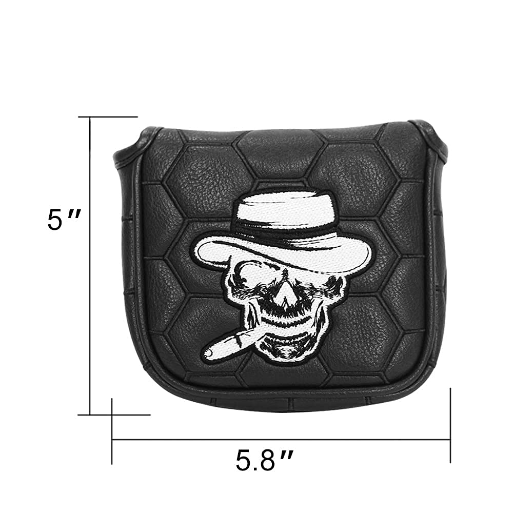 PINMEI Golf Mallet Putter Head Cover Mallet Headcovers Magnetic Club Cover Perfect for Scotty Cameron Odyssey Taylormade Ping (4.7×6 inches)