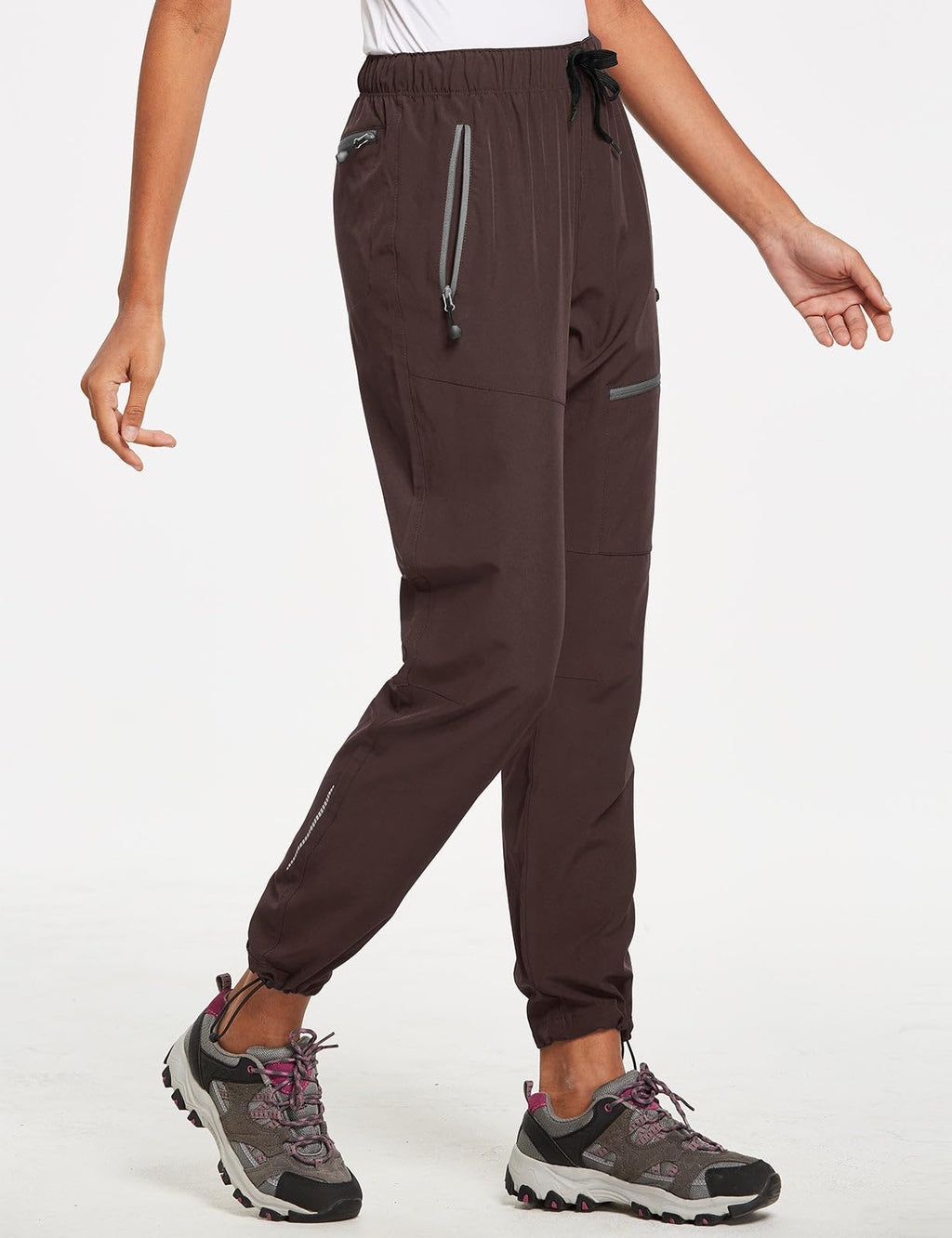 baleaf Travel Pants Women Hiking Long Tall Lightweight Quick Dry Water Resistant Cargo Pants 31'' Trip 31''-Trip Brown XS