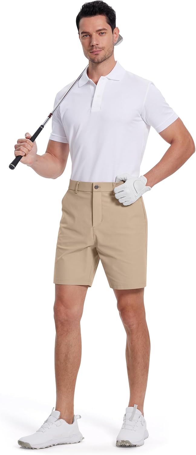 SERAMY Men's Golf Dress Shorts - 7 Inch Inseam, Quick-Dry, Lightweight with 5 Pockets