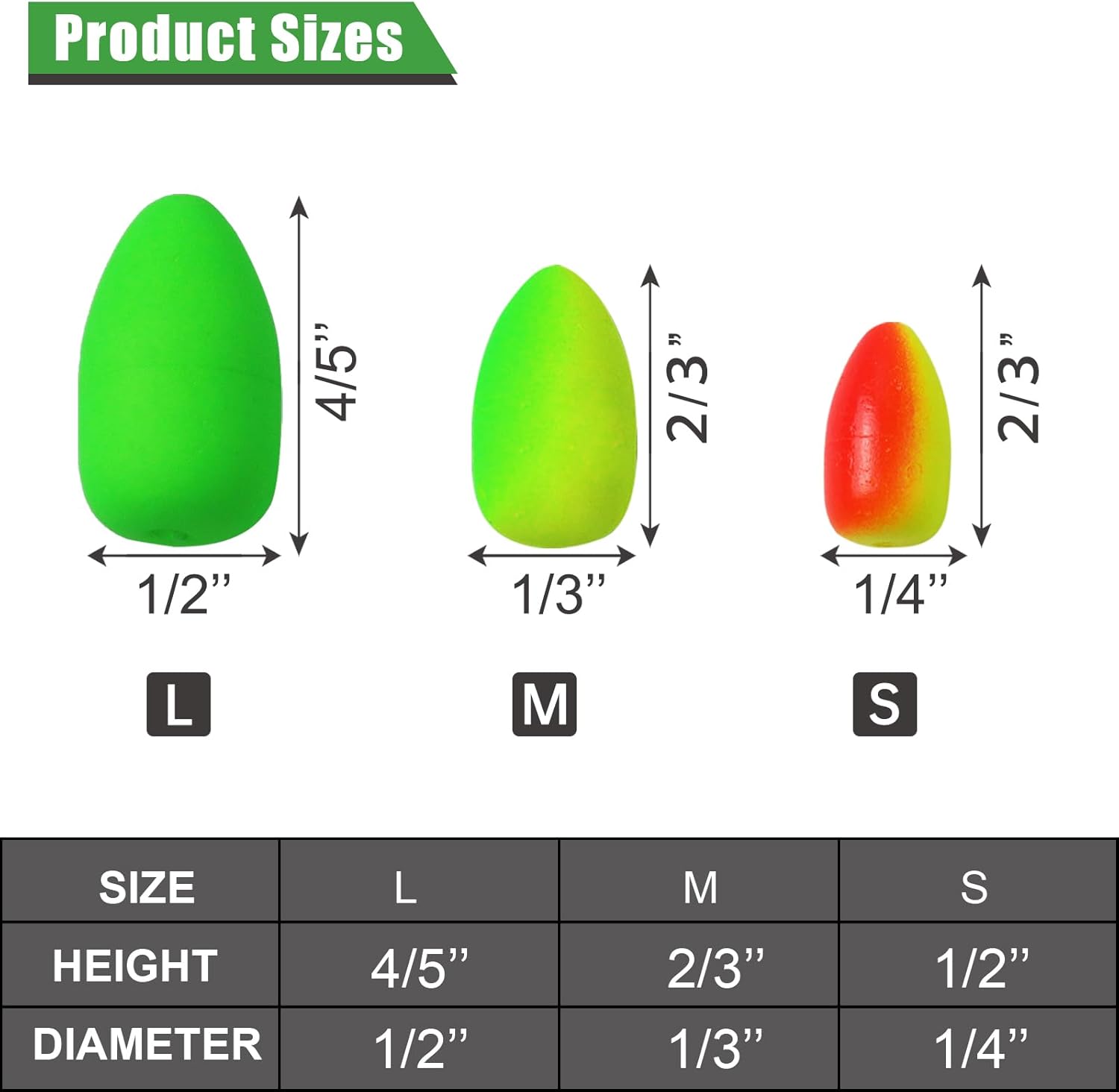 Skiennix Bullet Fishing Foam Floats - Durable Snell Float for Spinner Rig Making | 60 PCS Yellow