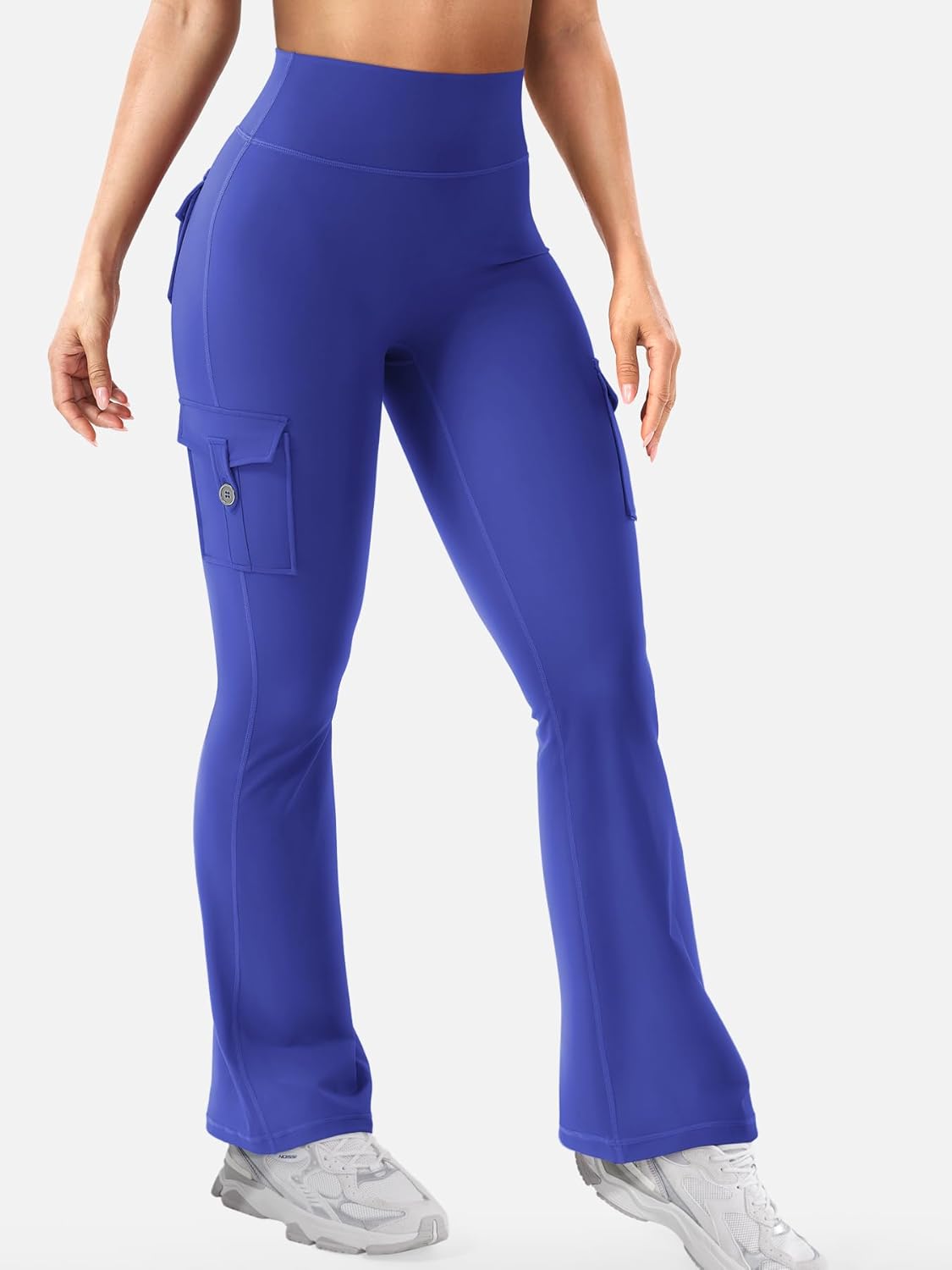 YEOREO CoreFlex Women's High-Waisted Flare Leggings - Hidden Pockets & No Front Seam | Gym & Yoga