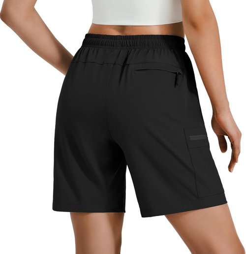 Hugut Women's Hiking Cargo Shorts - Quick Dry Athletic Design with Zipper Pockets | Water Resistant, Lightweight