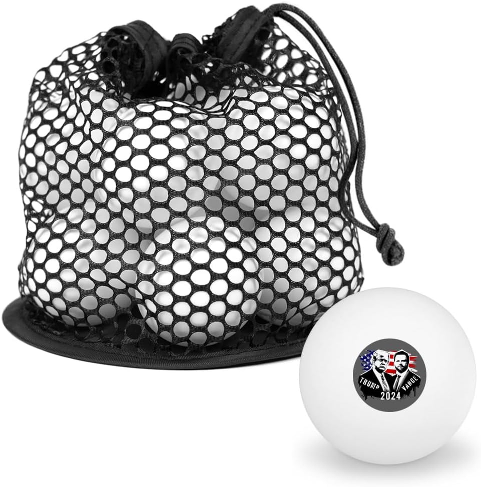Trump Vance Spray Paint | 2024 Novelty Table Tennis Ping Pong Balls - 12 Pack with Storage Bag