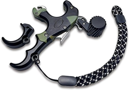 NOVASPARK Aluminum Thumb Button Release Aid - Crisp Zero-Creep Trigger & Adjustable Tension for 3D Archery | 4 & 3 Finger Design, 150lbs Capacity
