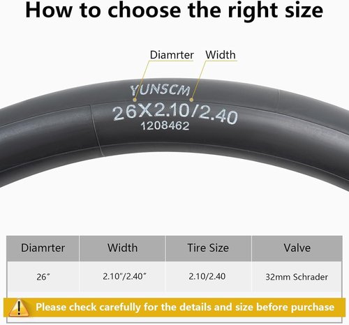 **Regine Switzerland Heavy Duty Bike Tubes - 26" AV32mm Schrader Valve | 2-Pack for 26X2.10-2.40 Tires**