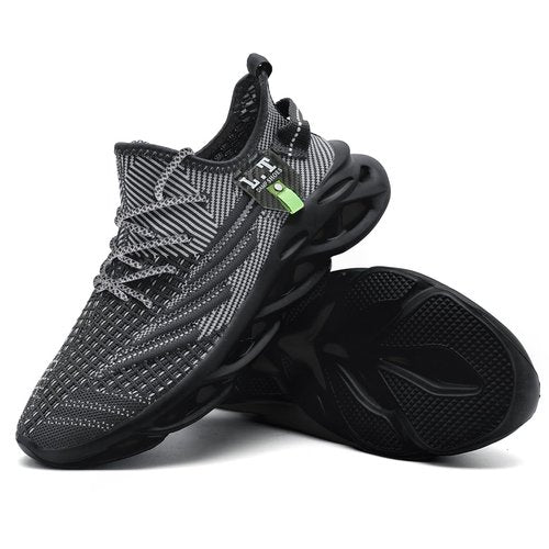 DLWKIPV Men Running Shoes Men's Tennis Shoes Lightweight Breathable Fashion Sneakers Non Slip Workout Gym Shoe for Running Black Size US 11