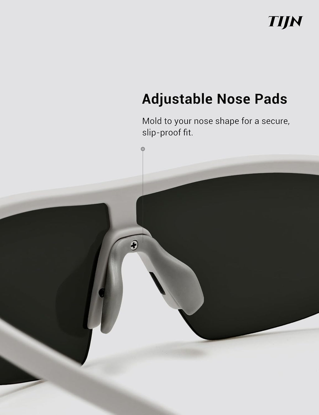 TIJN Anti-Slip Sport Sunglasses - UV400 Protection for Men & Women | Ideal for Running, Cycling, Fishing