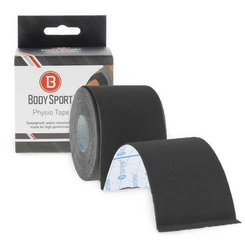 Body Sport Physio Tape, Kinesiology Tape to Support Muscles and Joints - 2 in x 5.5 yds - Black