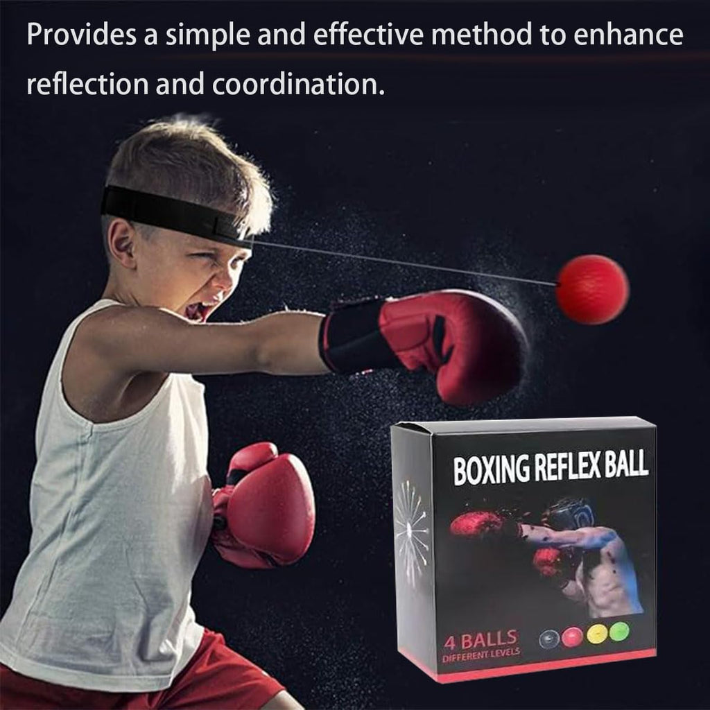 Skiennix Boxing Reflex Balls Set - Adjustable Headband for Enhanced Speed & Hand-Eye Coordination | 4 Pcs