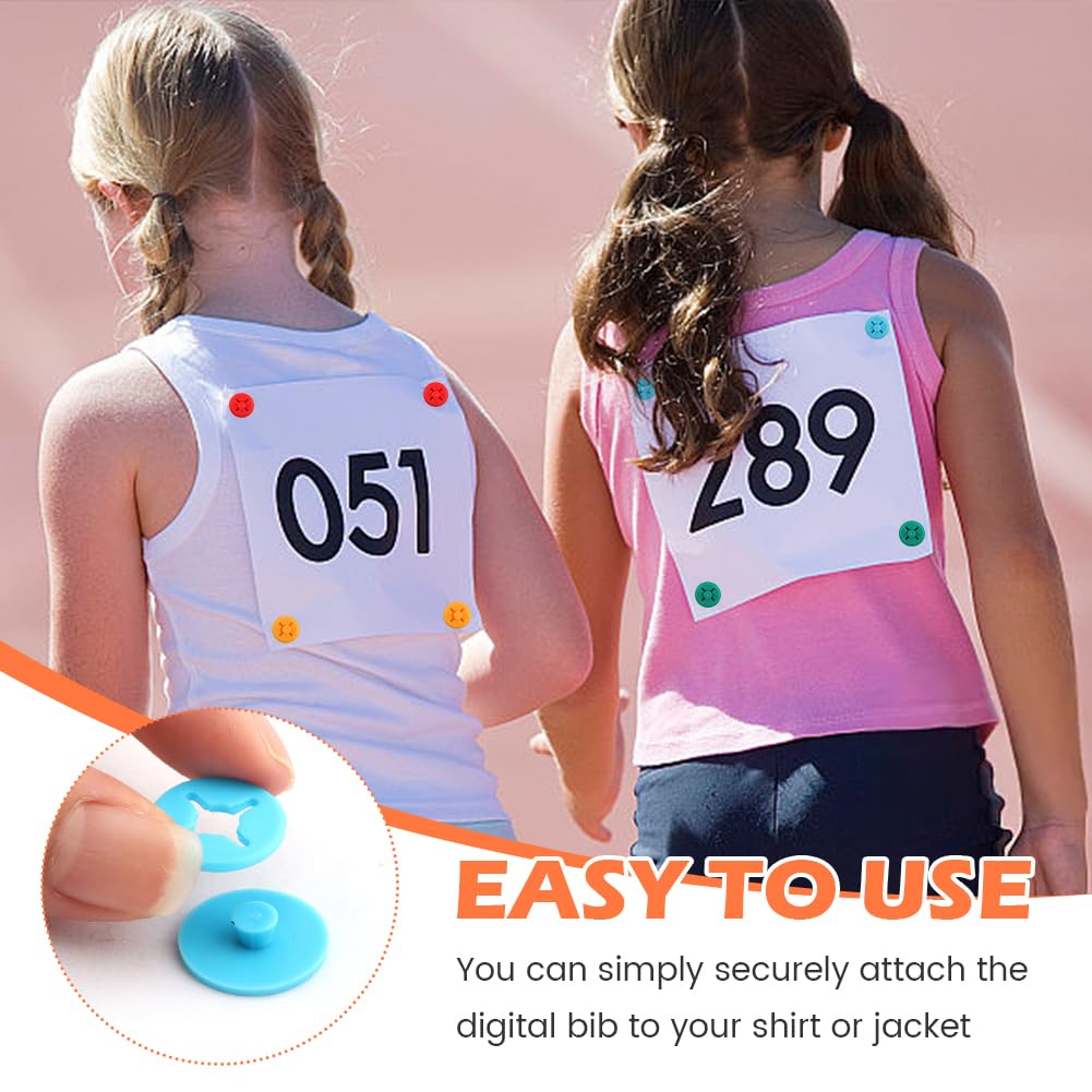 Skiennix Running Bib Clips - 20 Pairs Number Buckle Fixing System for Triathlons & Races | Includes Storage Box