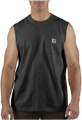 Carhartt Men's Heavyweight Sleeveless Pocket T-Shirt - Relaxed Fit | Durable Comfort in Black