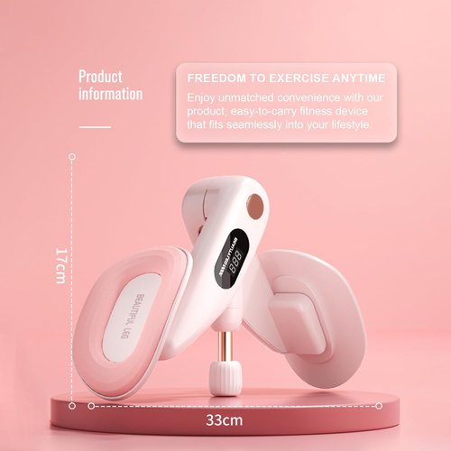 Thigh Hip Trainer for Beginner, Thigh Trainer, Pelvic Floor Strengthener with Built-in Smart Counter, Postpartum Rehabilitation Equipment, Portable Home Gym for Adduction Training