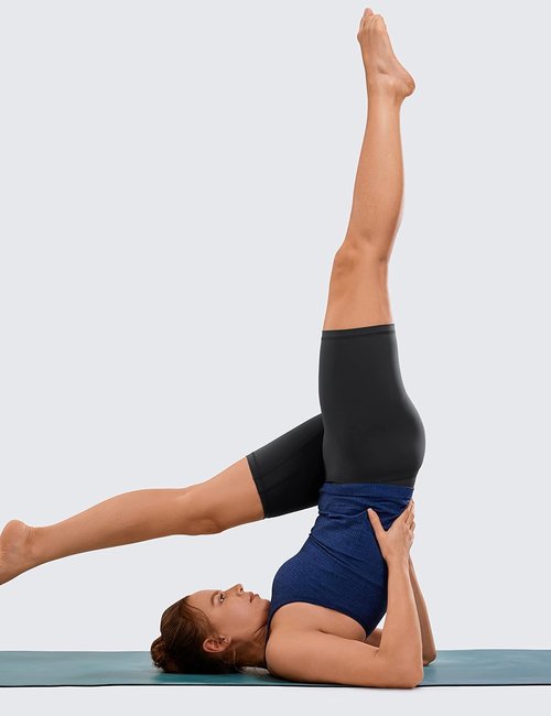 CRZ YOGA Biker Shorts - 8-Inch High Waisted Spandex for Yoga, Workout & Running