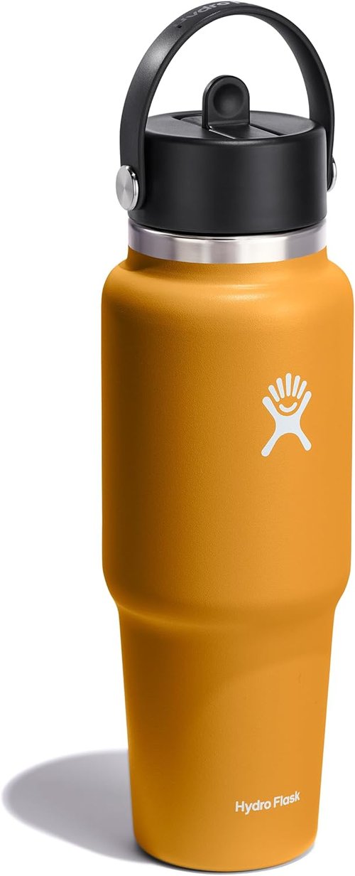 Hydro Flask Travel Water Bottle - Insulated Stainless Steel - Leakproof 32 Oz in Fossil Brown