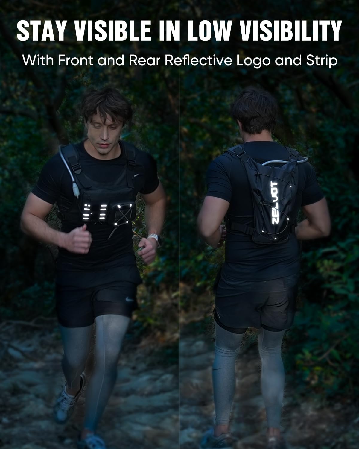 Skiennix Running Vest - Lightweight Hydration Pack with 2L Water Bladder & Reflective Gear Holder | Ideal for Marathons