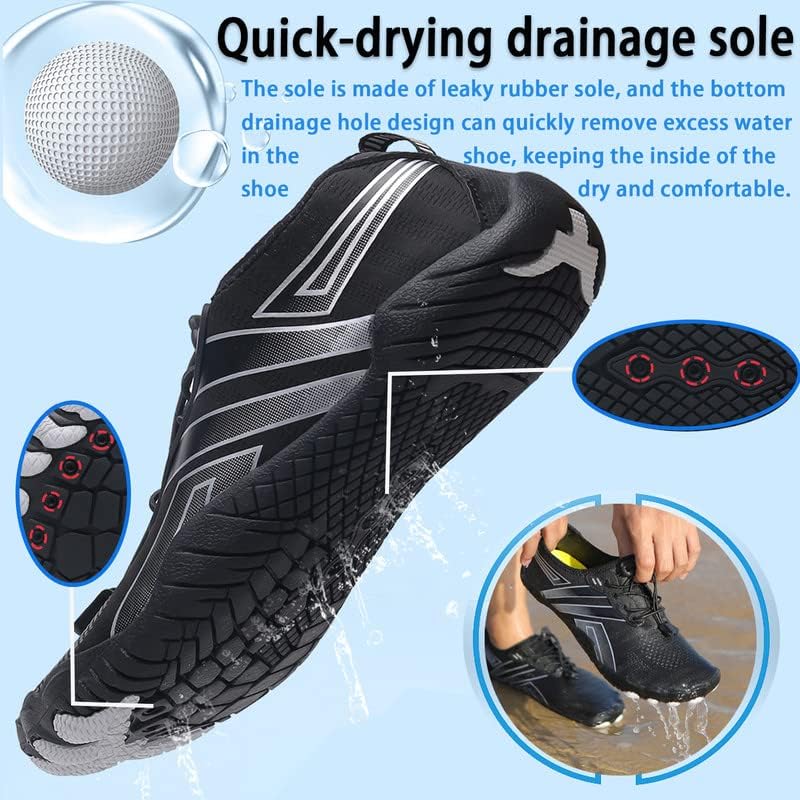 Skiennix Water Shoes - Quick Dry Barefoot Aqua Shoes for Men & Women | Ideal for Beach, Pool, Hiking