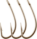 Dr.Fish 100 Pack Nymph Fly Hooks - Curved Shank Design for Emergers & Shrimp | Gold Finish