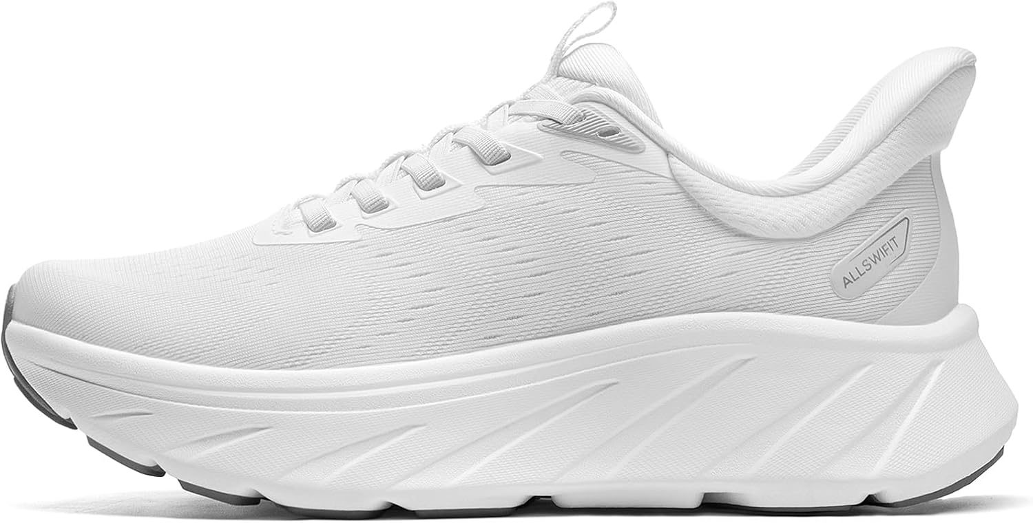 ALLSWIFIT Women's Slip-On Walking Shoes - Cushioned, Non-Slip & Breathable Sneakers for Gym & Running