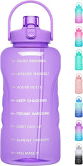 HydroPal 1 Gallon Water Bottle - BPA-Free 128 oz Gym Bottle with Straw & Motivational Time Markers | Large for Fitness & Camping (13.8 x 5.5 Inch)