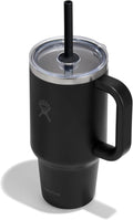 Hydro Flask 24 Oz Insulated Travel Tumbler - Durable Stainless Steel with Handle, Clear Lid & Straw