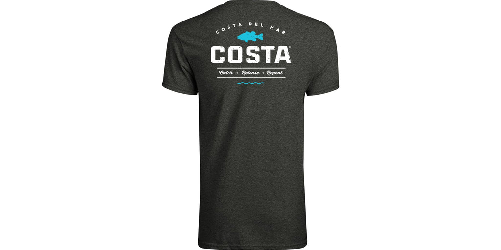 Costa Del Mar Topwater Short Sleeve T Shirt, Dark Heather, Large