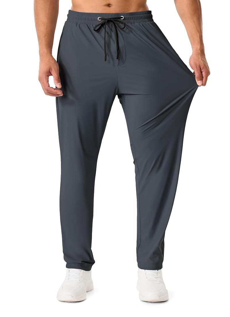 Dark Gray Medium Open-Bottom Men's Lightweight Athletic Sweatpants