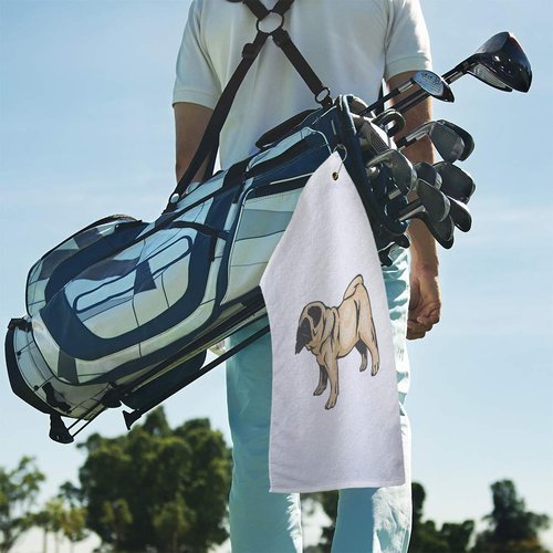 Style In Print Golf Towel Pug Cotton Bag Accessories White Design Only