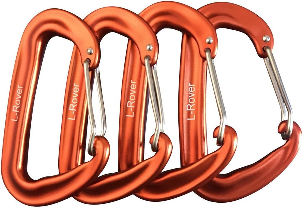 Skiennix 12KN Heavy Duty Carabiner Clips - Lightweight Aluminium Wiregate for Camping & Hiking