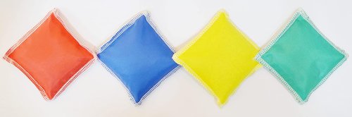 GSi Mini Bean Bags & Rainbow Play Parachute Set - 12 Pack for Kids' Physical Education & Games