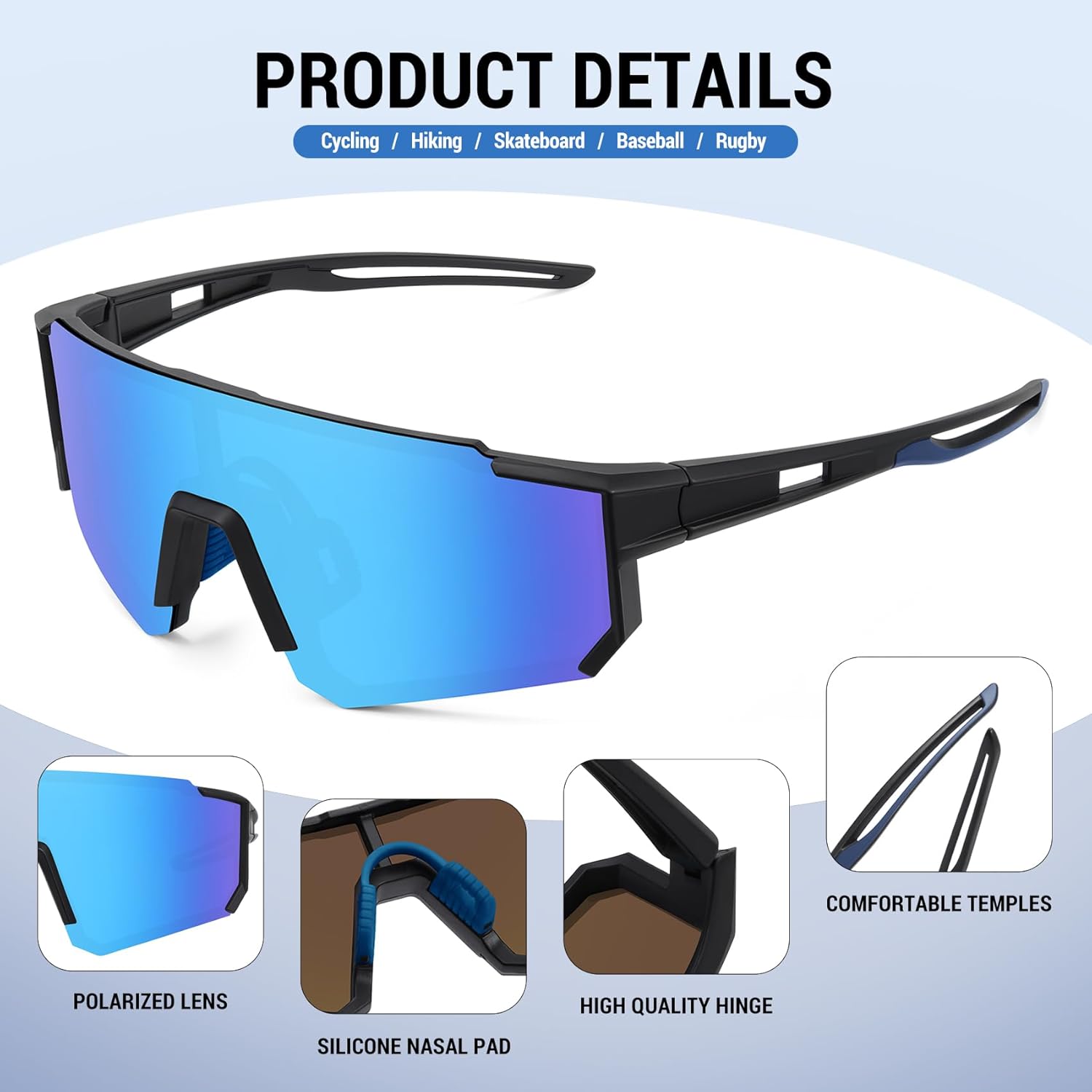 Skiennix Polarized Youth Baseball Sunglasses - UV Protection for Boys & Girls Age 6-12 | 3 Pack