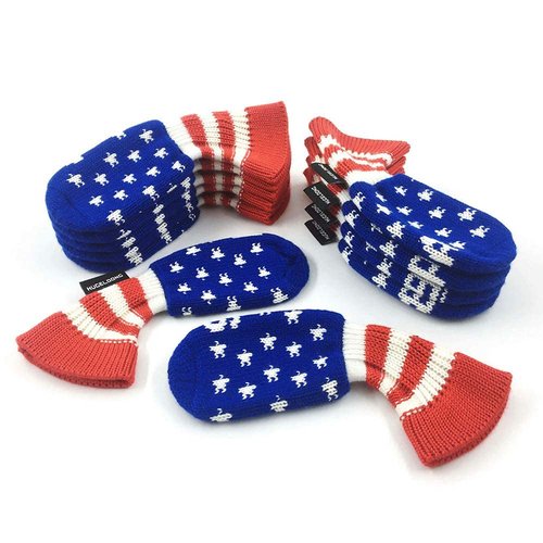 HUGELOONG Golf Iron Covers USA Flag (3-9,A P S L)-Head Covers with Numbers on Top(Blue/Red/White