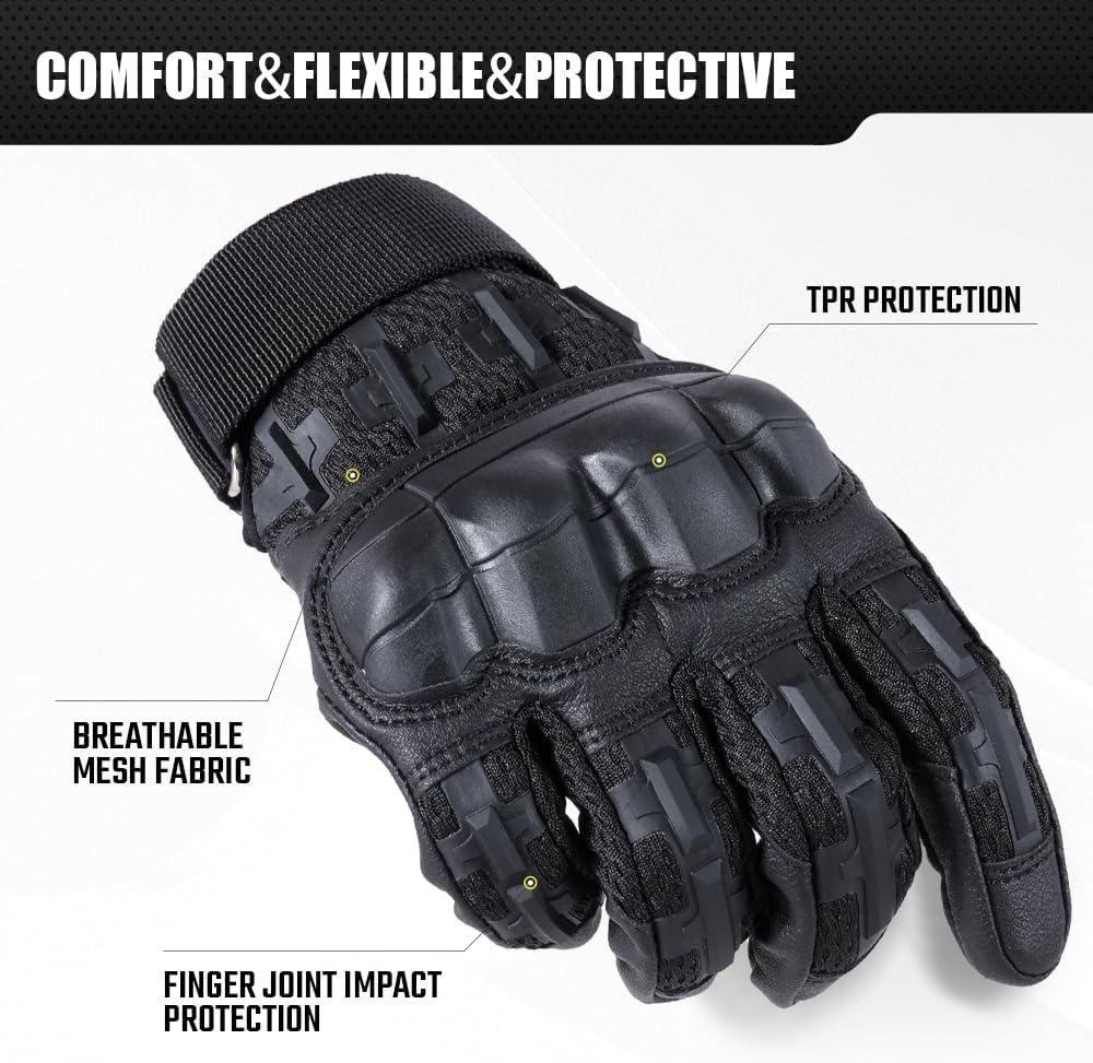 WTACTFUL Tactical Gloves - Rubber Guard Touchscreen Design for Men | Ideal for Airsoft, Motorcycle & Hunting