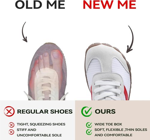 Barefoot Shoes | Women’s Casual Sneakers with Wide Toe Box | Lightweight & Breathable Hiking Shoes